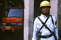 Pour la protection de l’image (UTILISATION INTERDITE SANS AUTORISATION), la photographie n’est pas légendée. Le reportage complet est disponible, sous conditions, auprès du photographe/auteur (LA RESOLUTION BASSE DE L’IMAGE EST VOLONTAIRE) pompiers, feu, Egypte, le Caire 